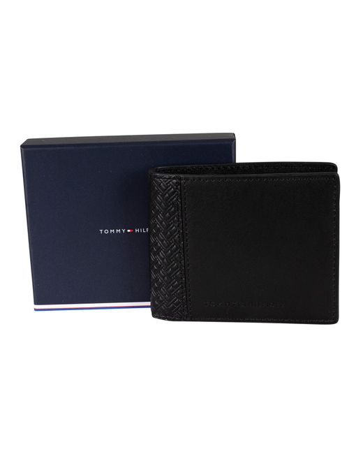 Tommy Hilfiger Black Central Mini Leather Wallet for men