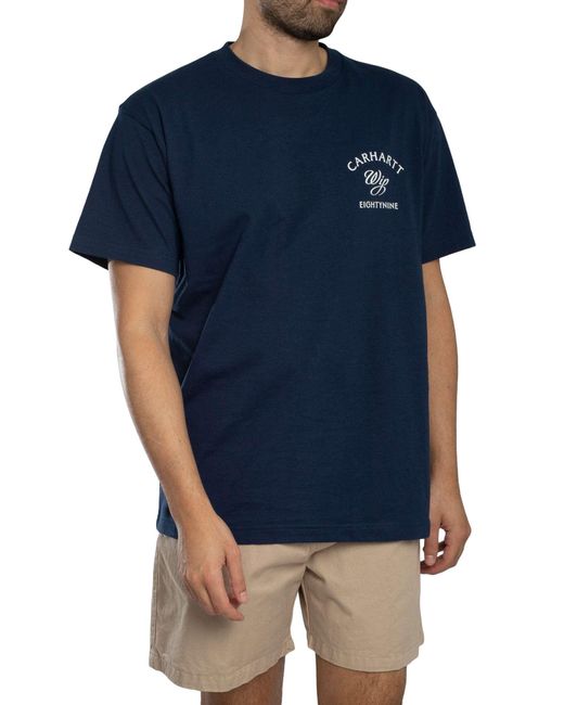 Carhartt Blue Eightynine Back Graphic T-shirt for men