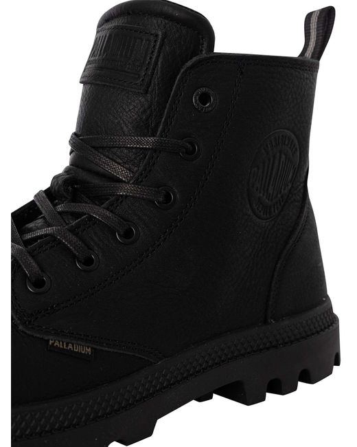 Palladium Black Pampa Zip Leather Boots for men