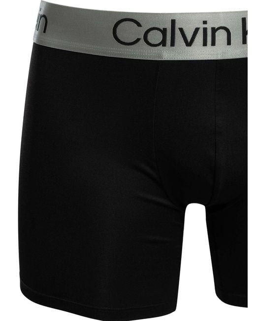 Calvin Klein Black 3 Pack Brushed Microfiber Boxer Briefs for men