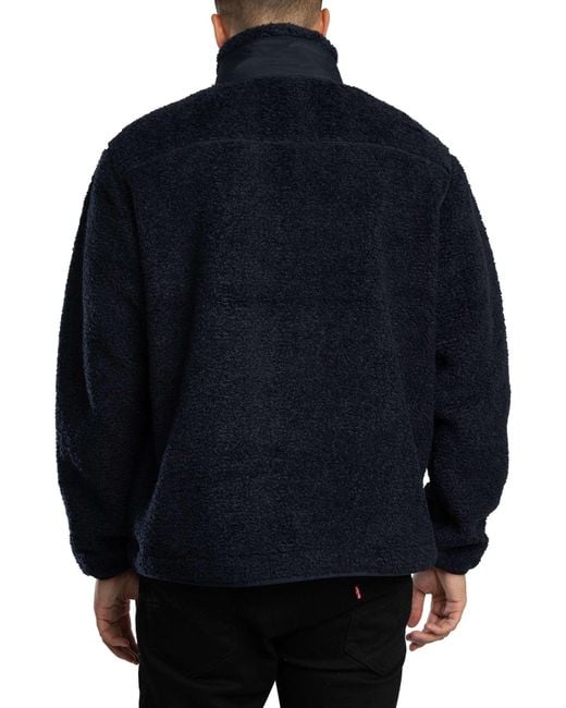 Tommy Hilfiger Blue Teddy Fleece Zip Through Jacket for men