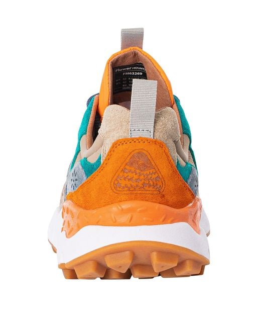 Flower Mountain Orange Yamano 3 Suede Trainers for men