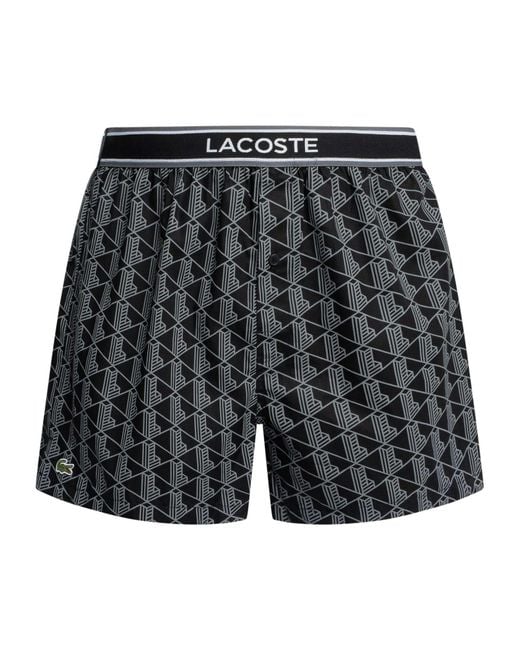 Lacoste Black 3 Pack Woven Boxers for men