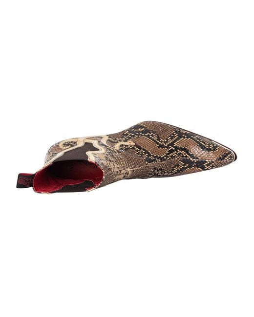 Jeffery West Brown Print Snake Chelsea Boots for men