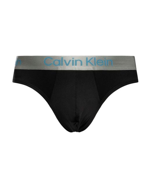 Calvin Klein Black 3 Pack Brushed Microfiber Hip Briefs for men