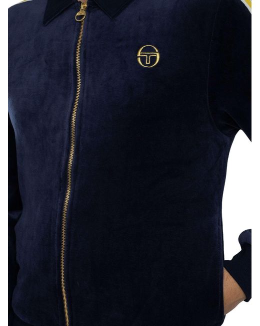 Sergio Tacchini Blue Monte Velour Track Jacket for men