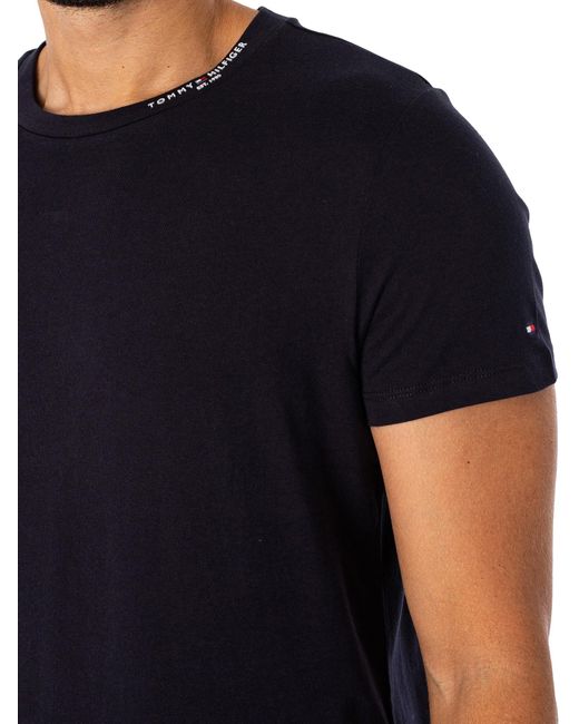 Tommy Hilfiger Black Logo Collar Slim T-shirt for men