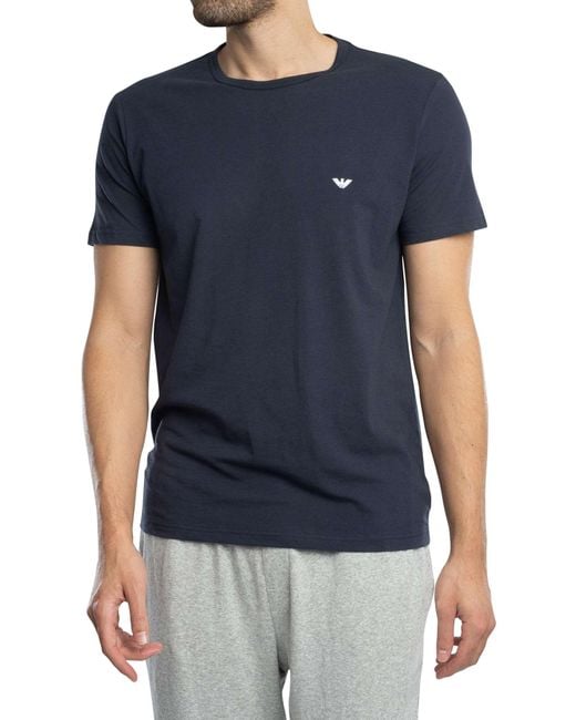 Emporio Armani Blue 2 Pack Crew Lounge T-shirts for men