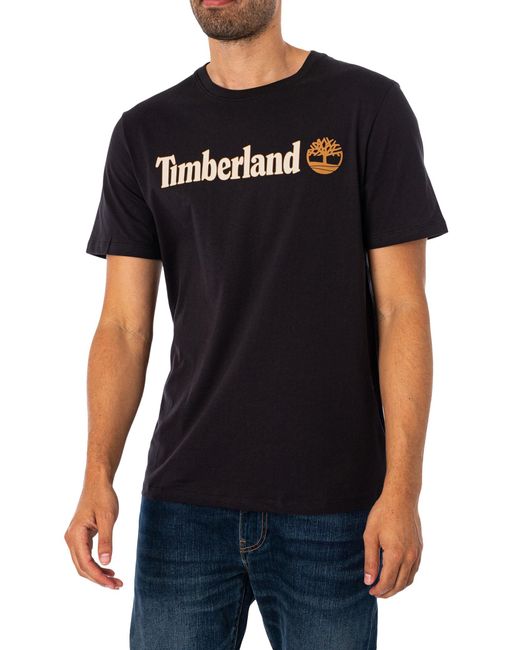 Timberland Black Linear Logo T-shirt for men
