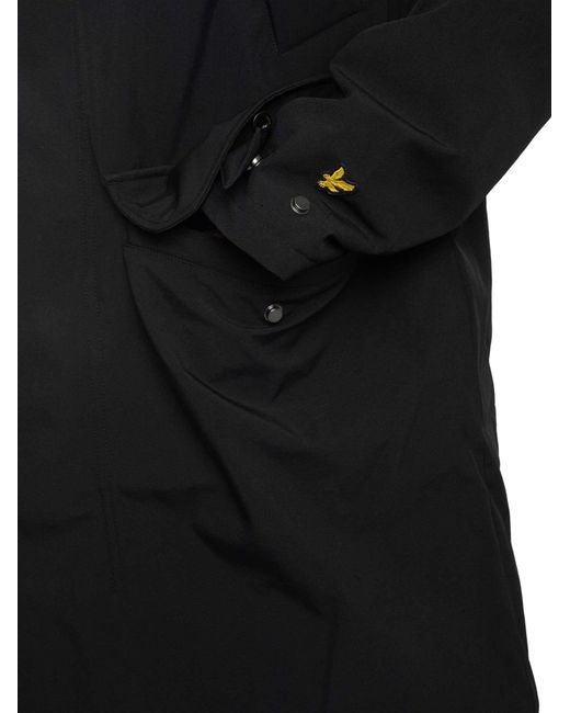 Lyle & Scott Black Cold Weather Parka Jacket for men