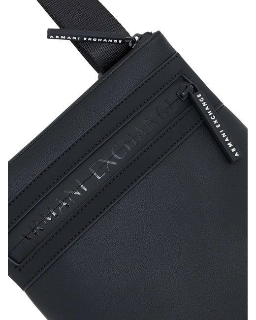 ARMANI EXCHANGE Black Flat Crossbody Bag for men