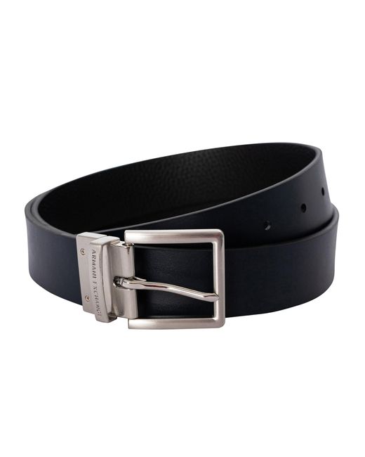 Armani Exchange Black Reversable Leather Belt for men