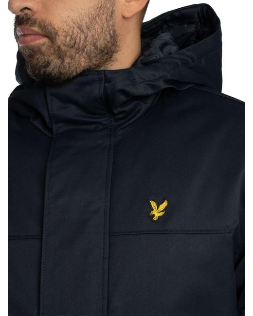 Lyle & Scott Blue Padded Parka Jacket for men