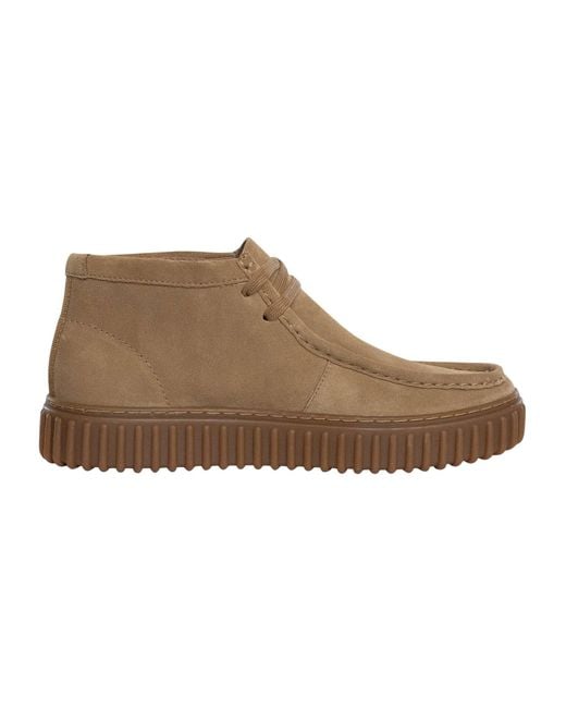 Clarks Brown Torhill Hi Suede Boots for men