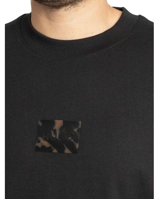 HUGO Black Dumeon Logo T-shirt for men