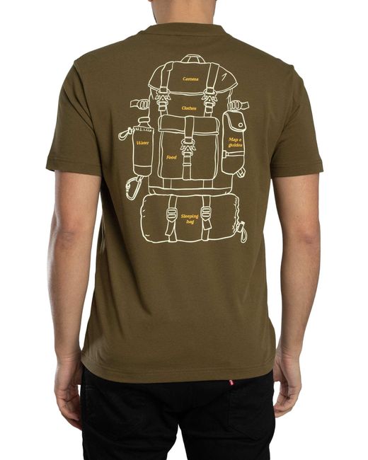 Napapijri Green Flint Back Graphic T-shirt for men