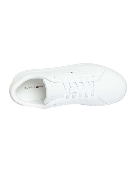 Tommy Hilfiger White Court Core Leather Trainers for men