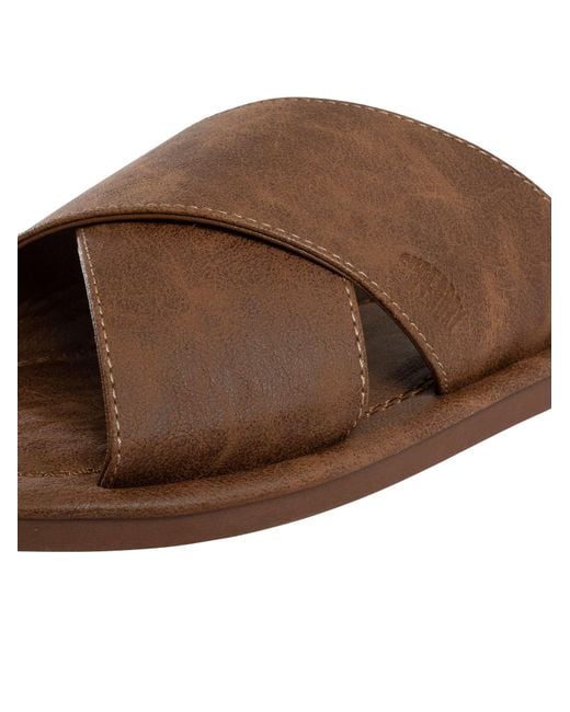Superdry Brown Vintage Cross Straps Sliders for men