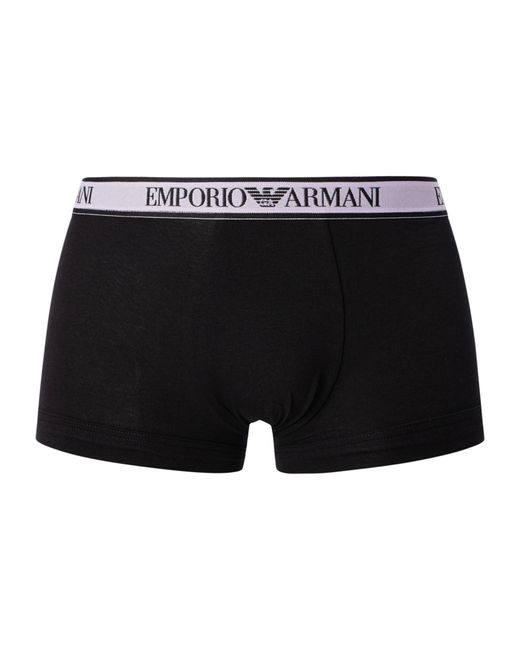 Emporio Armani Black 3 Pack Trunks for men