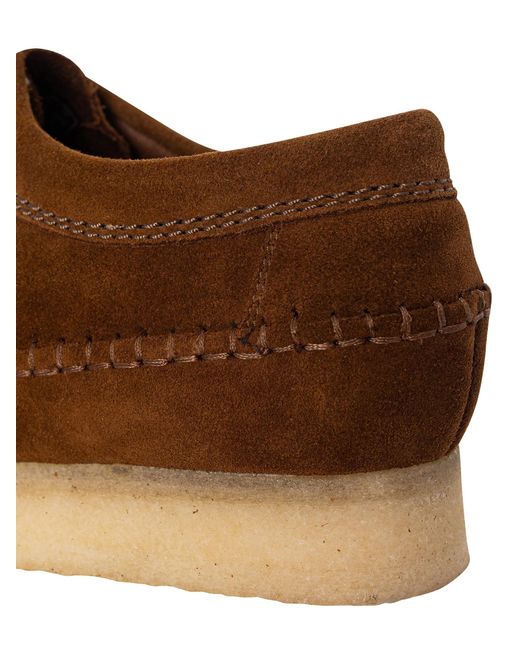 Clarks Brown Weaver Suede Shoes for men