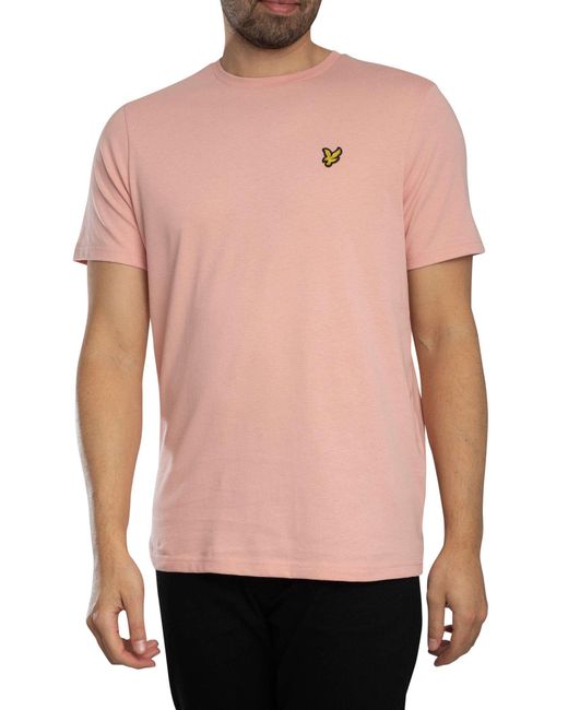 Lyle & Scott Pink Logo Plain T-shirt for men