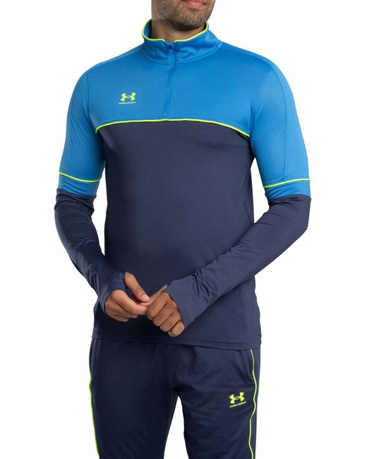 Under Armour Blue Challenger Training 1/4 Zip Jacket for men