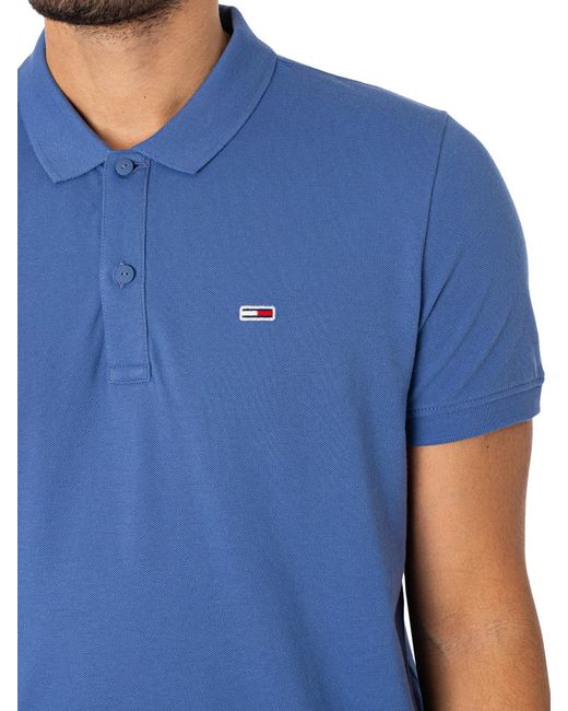 Tommy Hilfiger Blue Slim Placket Polo Shirt for men