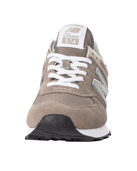 New Balance White 574 Classic Suede Trainers for men