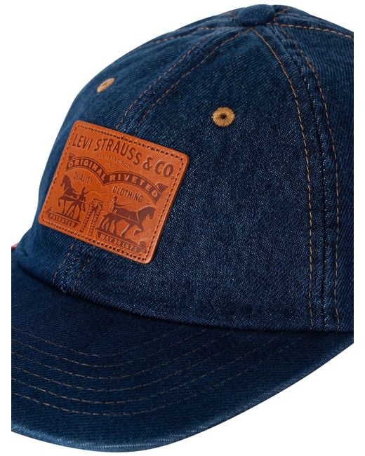 Levi's Blue Relaxed Dad Heritage Cap for men