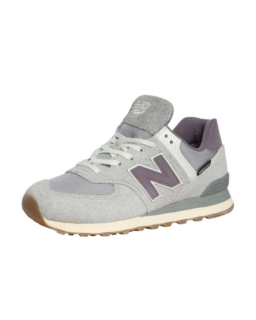 New Balance White 574 Suede Trainers for men