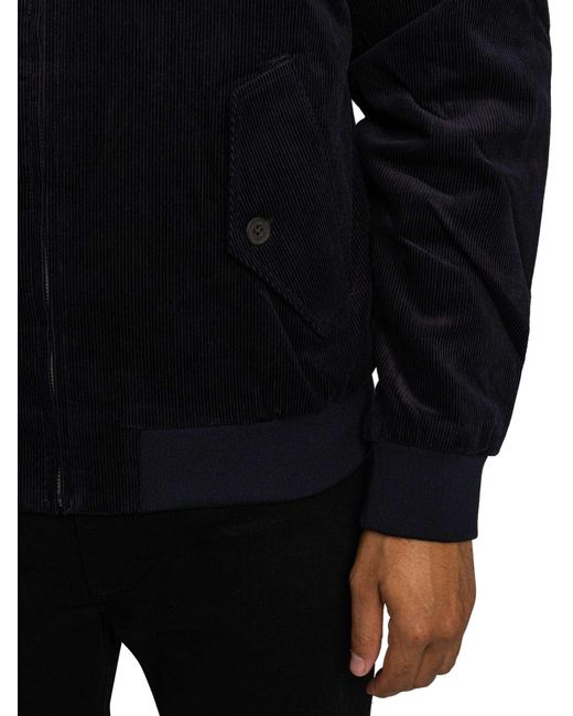 Lyle & Scott Blue Corduroy Harrington Jacket for men