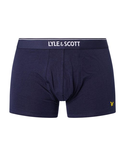 Lyle & Scott Blue 3 Pack Cotton Stretch Trunks for men