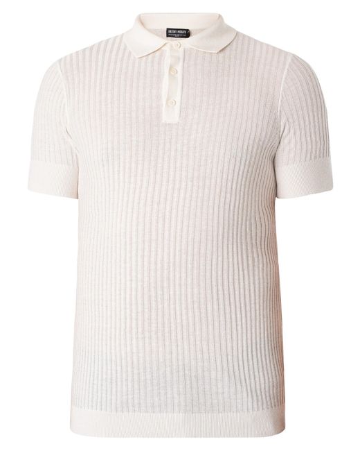 Antony Morato White Knitted Slim Polo Shirt for men