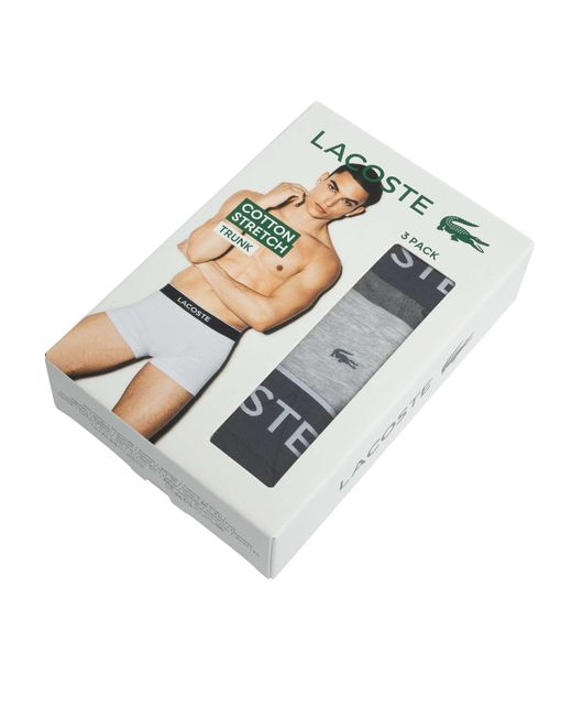 Lacoste Black 3 Pack Trunks for men