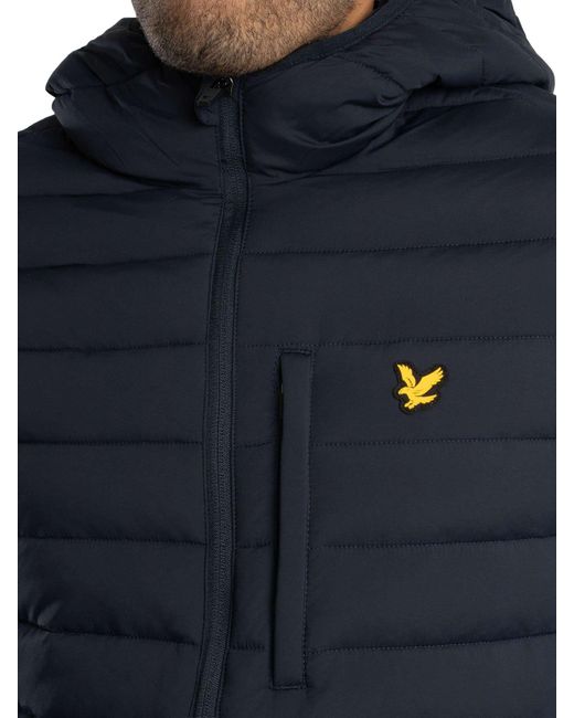 Lyle & Scott Blue Stretch Lightweight Quilted Jacket for men