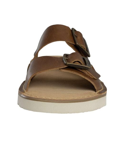 Clarks Brown Solsbury Strap Leather Sandals for men