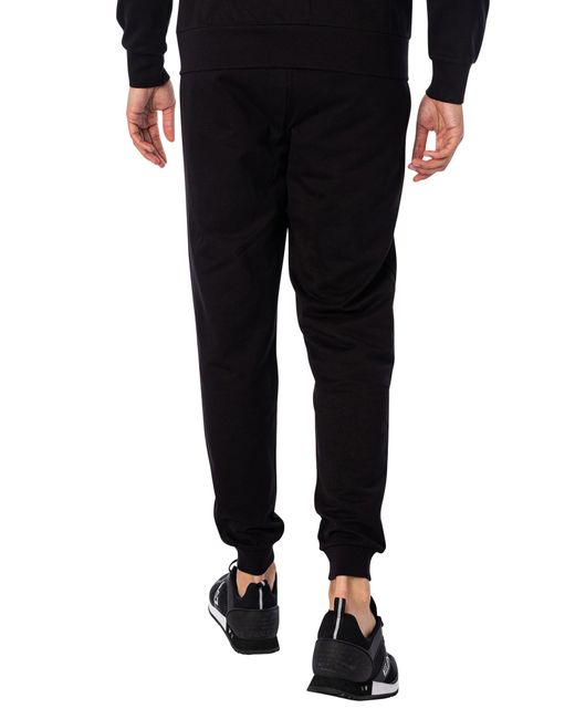 EA7 Black Chest Logo Zip Tracksuit for men