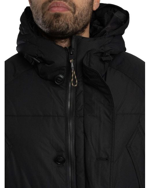 Superdry Black Expedition Puffer Parka Jacket for men