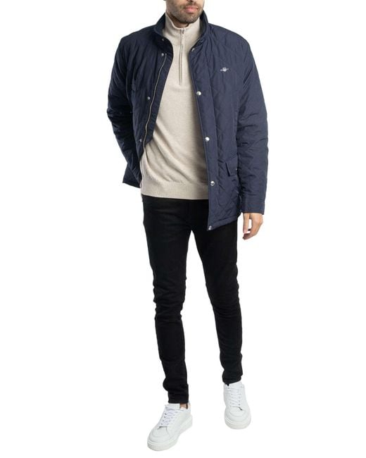 Gant Blue Quilted Windcheater Jacket for men