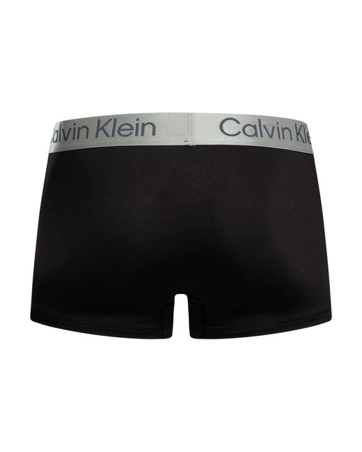 Calvin Klein Black 3 Pack Brushed Microfiber Trunks for men