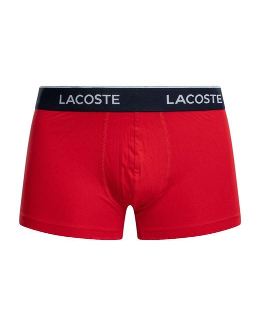 Lacoste Blue 3 Pack Cotton Stretch Trunks for men