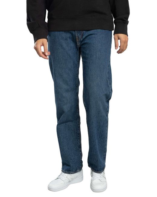 Levi's Blue 555 Relaxed Straight Jeans for men