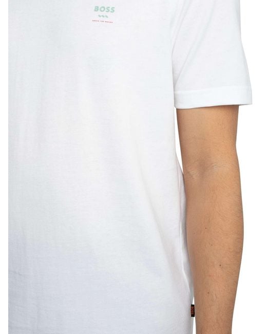 Boss White Te Groove Graphic T-shirt for men