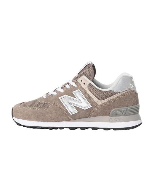 New Balance White 574 Classic Suede Trainers for men