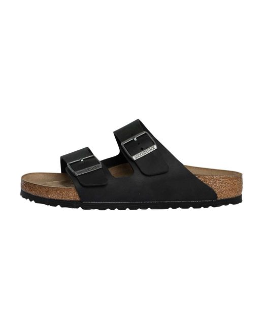 Birkenstock Black Arizona Natural Leather Oiled Sandals for men