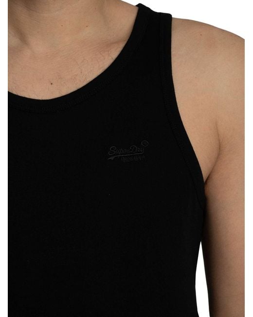 Superdry Black Essential Logo Vest for men