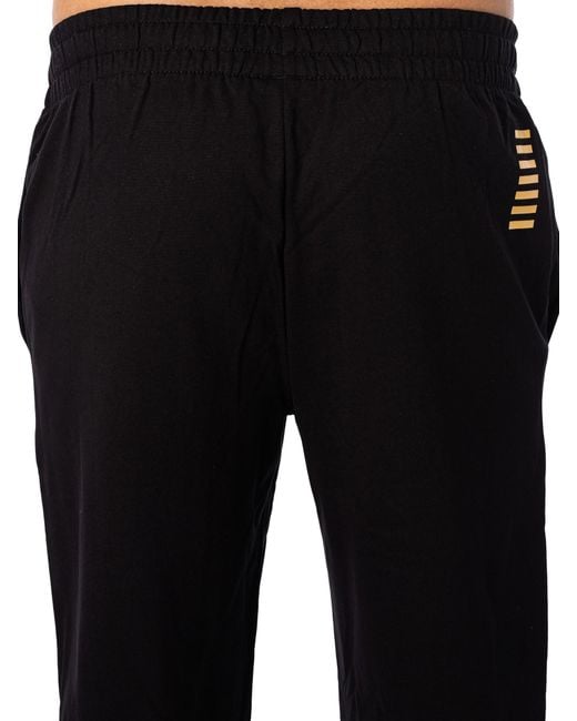EA7 Black Zip Hooded Tracksuit for men