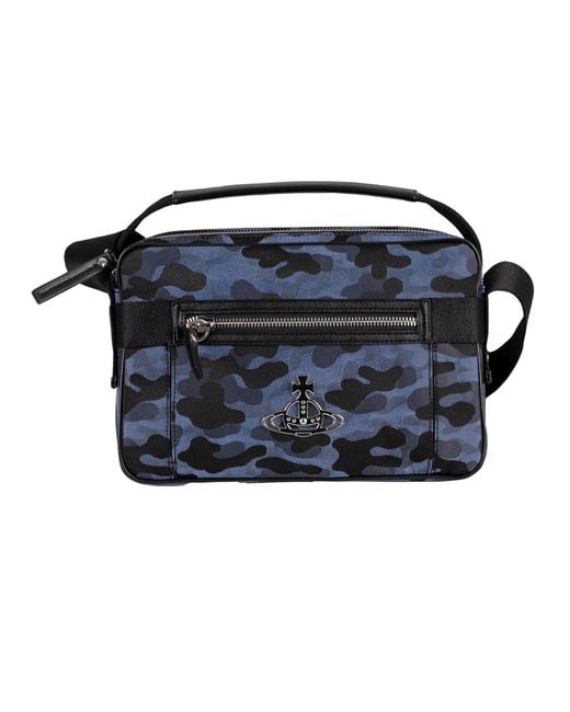 Vivienne Westwood Leather Billie Vegan Crossbody Bag in Camouflage (Blue) for Men Lyst