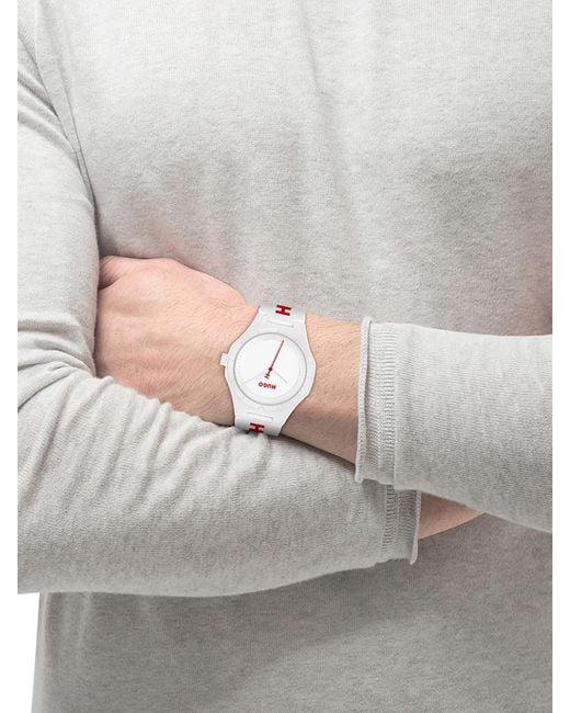 HUGO White Lit Silicone Watch for men