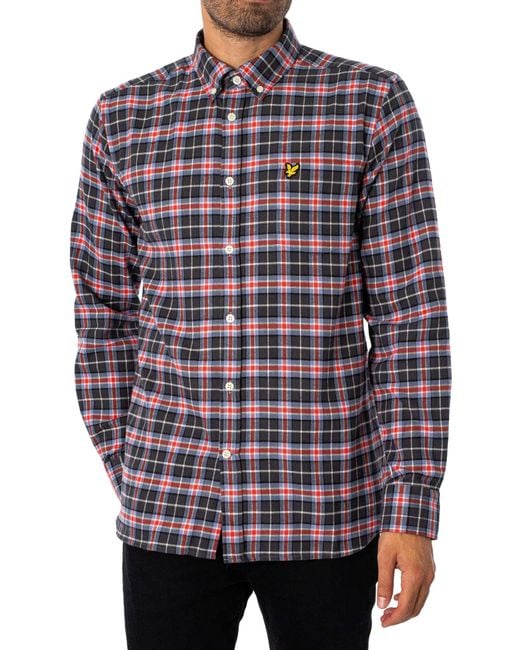 Lyle & Scott Blue Check Flannel Shirt for men